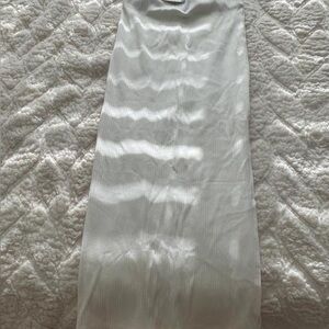 Stradivarius Ribbed White Fabric